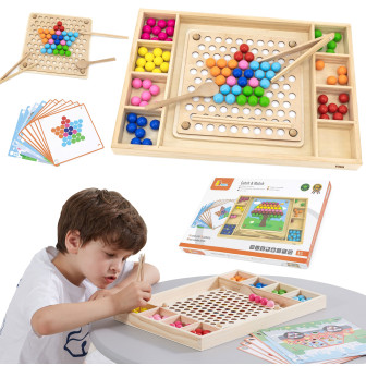 
						VIGA Drewniana Gra Kulki Złap i Dopasuj Układanka Montessori
					