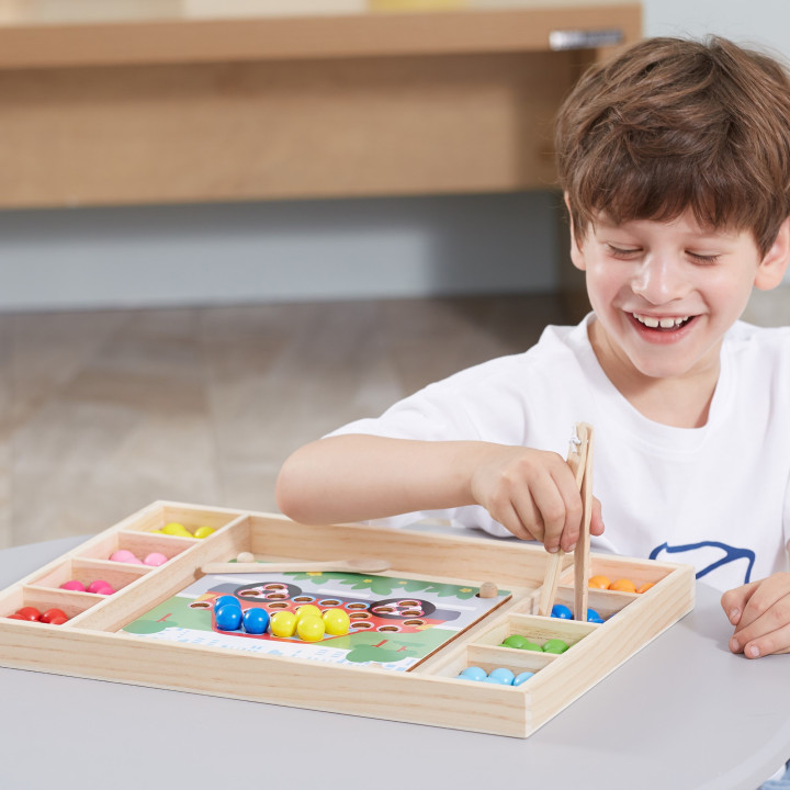 
						VIGA Drewniana Gra Kulki Złap i Dopasuj Układanka Montessori
					