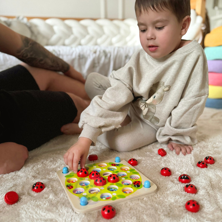 WOOPIE GREEN Memory Drewniana Gra Pamięciowa Edukacyjna Układanka Bied