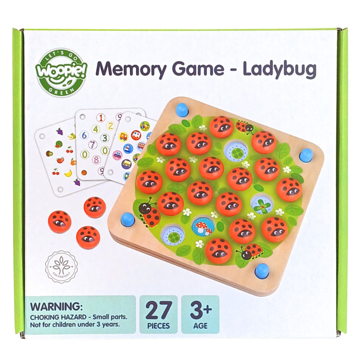 WOOPIE GREEN Memory Drewniana Gra Pamięciowa Edukacyjna Układanka Bied