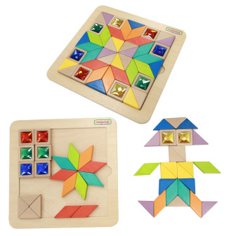MASTERKIDZ Układanka Mozaika Nauka Kolorów i Kształtów Tangram Montess