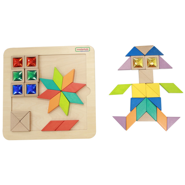 MASTERKIDZ Układanka Mozaika Nauka Kolorów i Kształtów Tangram Montess
