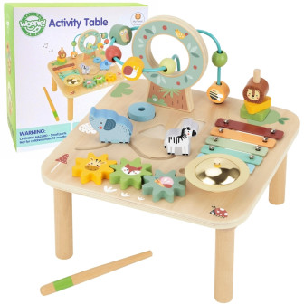 WOOPIE GREEN Drewniany Stolik Edukacyjny Muzyczny Labirynt Sensoryczny