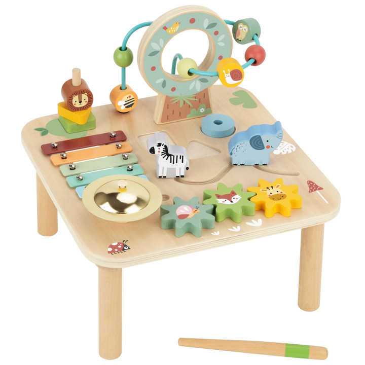 WOOPIE GREEN Drewniany Stolik Edukacyjny Muzyczny Labirynt Sensoryczny