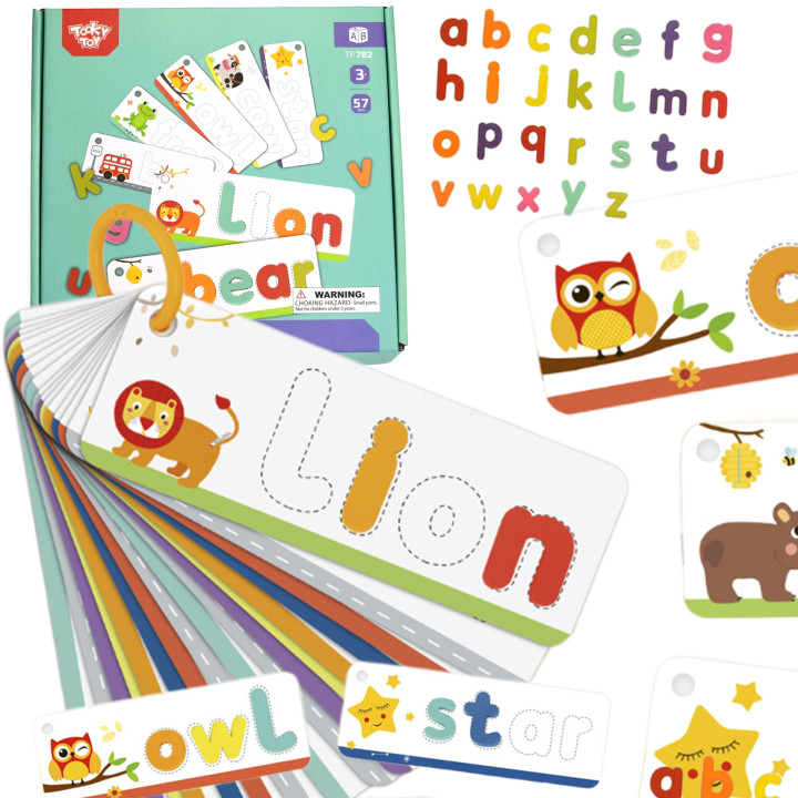 TOOKY TOY Puzzle Alfabet Montessori Nauka Literek Słów Zwierzątka 57 e