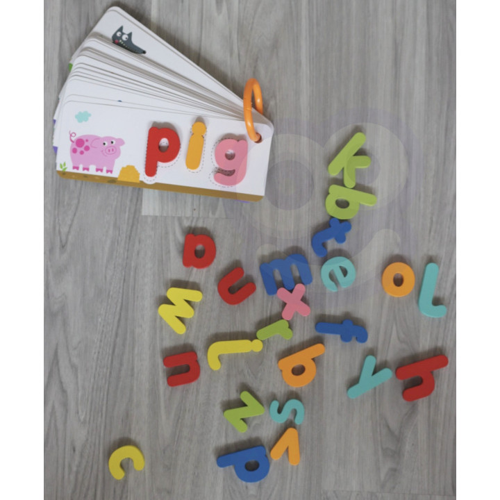 TOOKY TOY Puzzle Alfabet Montessori Nauka Literek Słów Zwierzątka 57 e