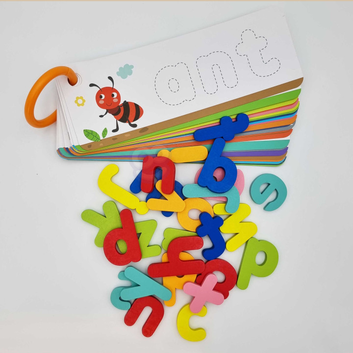 TOOKY TOY Puzzle Alfabet Montessori Nauka Literek Słów Zwierzątka 57 e