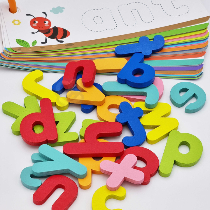TOOKY TOY Puzzle Alfabet Montessori Nauka Literek Słów Zwierzątka 57 e