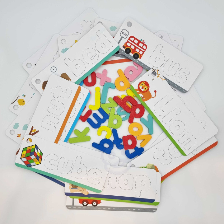 TOOKY TOY Puzzle Alfabet Montessori Nauka Literek Słów Zwierzątka 57 e