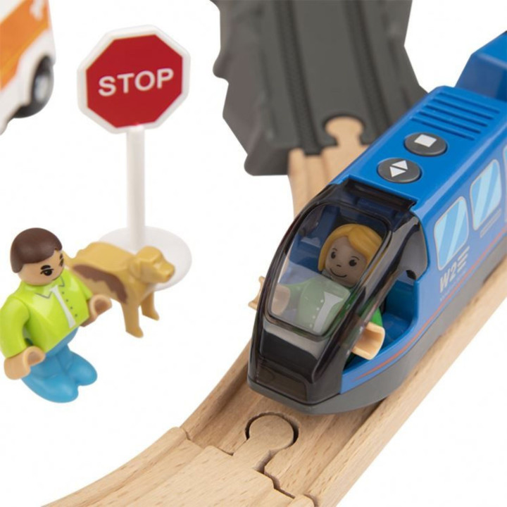 Tooky Toy Drewniana Kolejka Elektryczna Straż Pożarna Efekty Dźwiękowe