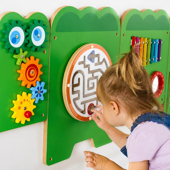VIGA Tablica Sensoryczna Manipulacyjna Krokodyl Certyfikat FSC Montess