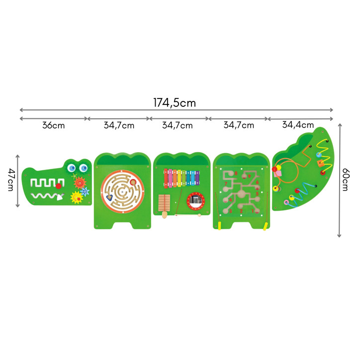 VIGA Tablica Sensoryczna Manipulacyjna Krokodyl Certyfikat FSC Montess