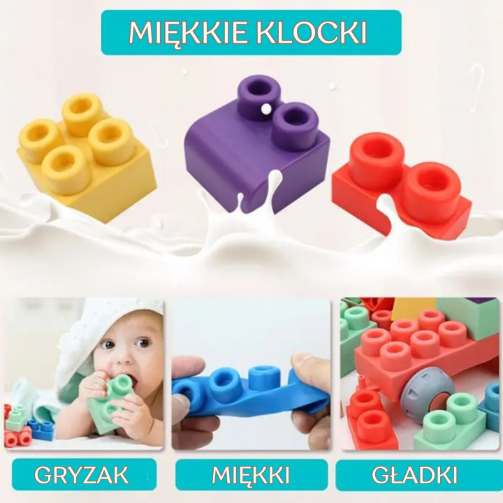 WOOPIE Duże Klocki Konstrukcyjne Edukacyjne dla Dzieci 86 el. - Wyparz