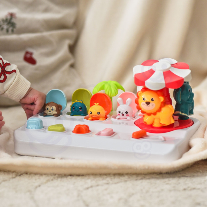 WOOPIE BABY Wyskakujące Zwierzątka Pop Up Karuzela Zabawka Interaktywn