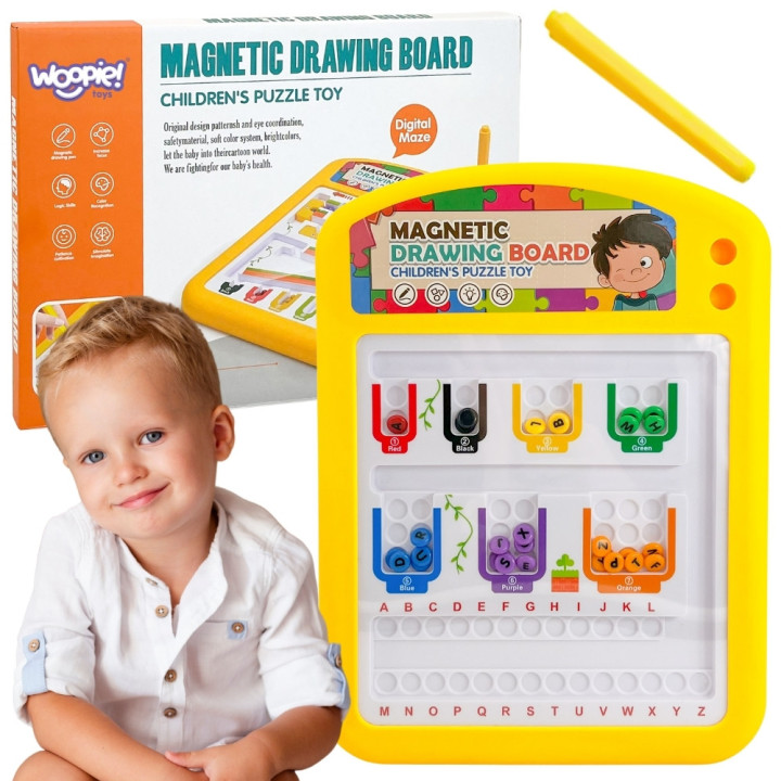 TABLICA MAGNETYCZNA EDUKACYJNA UKŁADANKA SORTER NAUKA ALFABETU 3+ WOOP