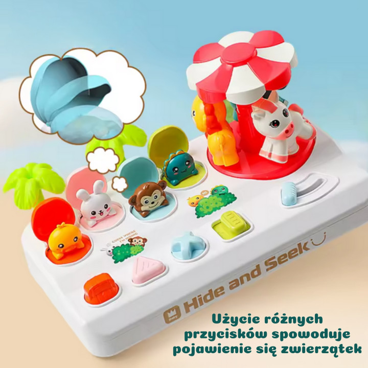 WOOPIE BABY Wyskakujące Zwierzątka Pop Up Karuzela Zabawka Interaktywn