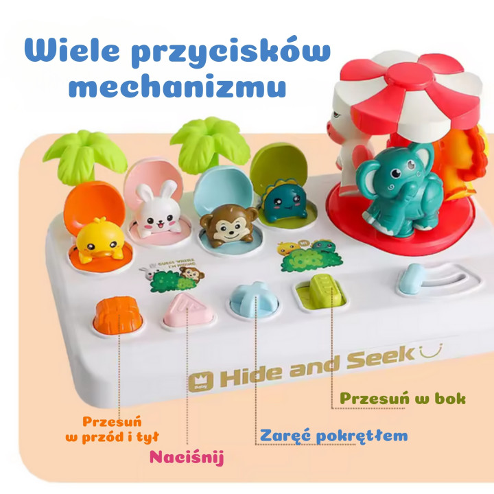 WOOPIE BABY Wyskakujące Zwierzątka Pop Up Karuzela Zabawka Interaktywn