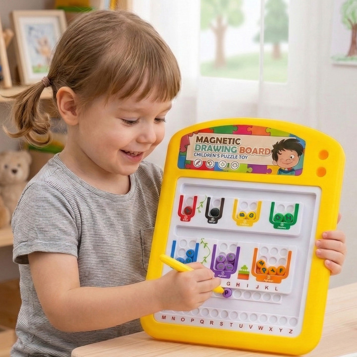 TABLICA MAGNETYCZNA EDUKACYJNA UKŁADANKA SORTER NAUKA ALFABETU 3+ WOOP