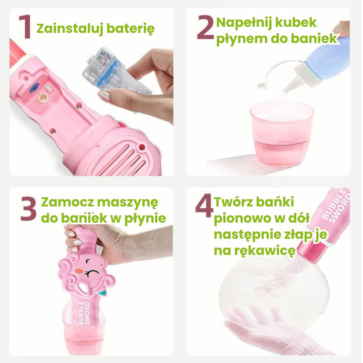WOOPIE Pistolet do Baniek z Dymem Dinozaur Maszynka Bańki z Mgłą Akumu