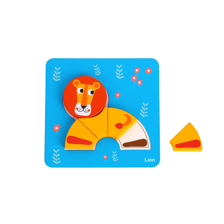 WOOPIE GREEN Układanka Drewniana Klocki Zwierzątka Montessori FSC 34el