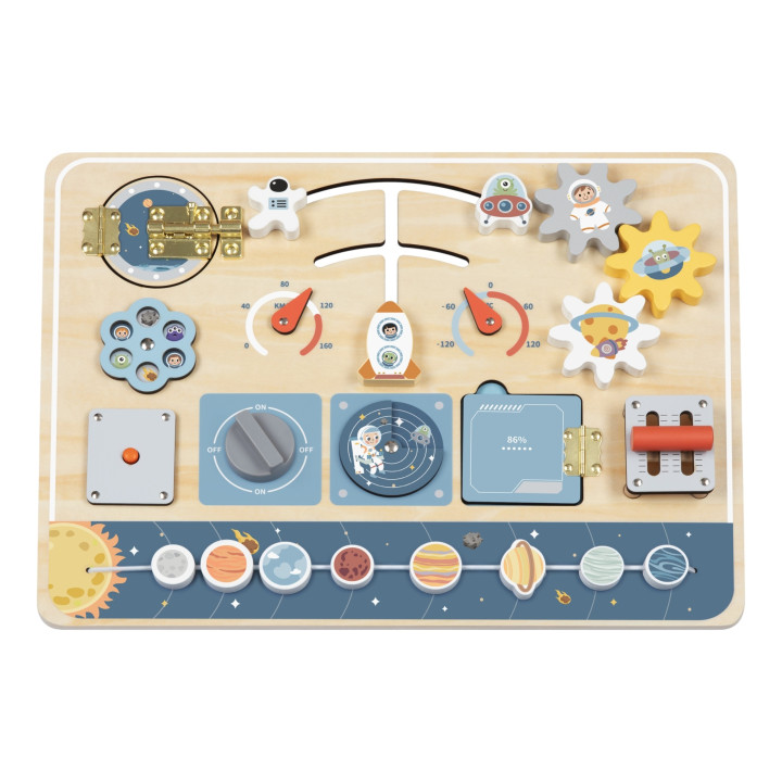 TOOKY TOY Drewniana Tablica Edukacyjna Montessori Astronauta Statek Ko
