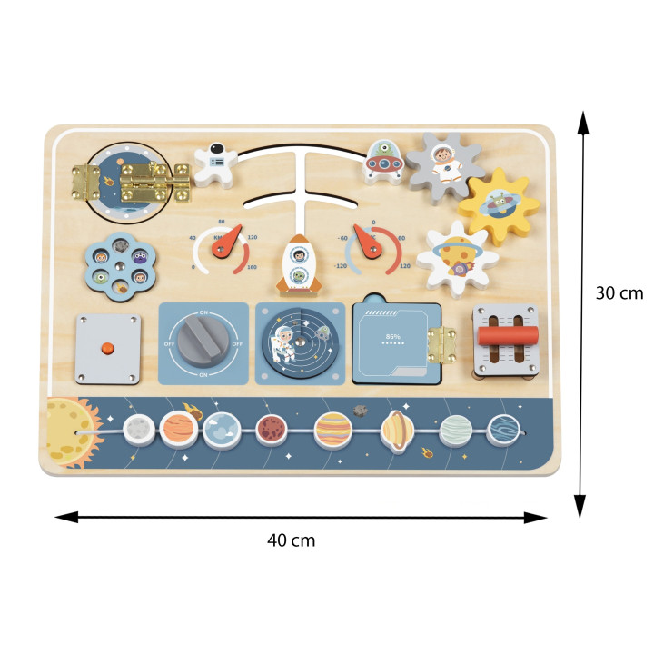TOOKY TOY Drewniana Tablica Edukacyjna Montessori Astronauta Statek Ko