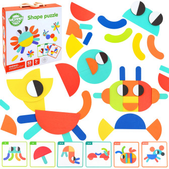 WOOPIE GREEN Drewniana Układanka Montessori 40 Wzorów do Odtworzenia 5