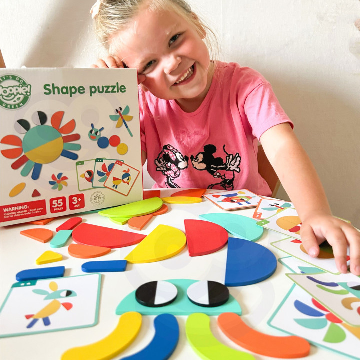 WOOPIE GREEN Drewniana Układanka Montessori 40 Wzorów do Odtworzenia 5