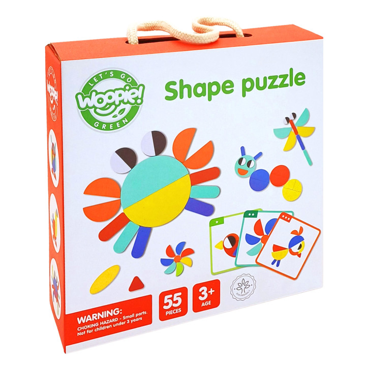 WOOPIE GREEN Drewniana Układanka Montessori 40 Wzorów do Odtworzenia 5