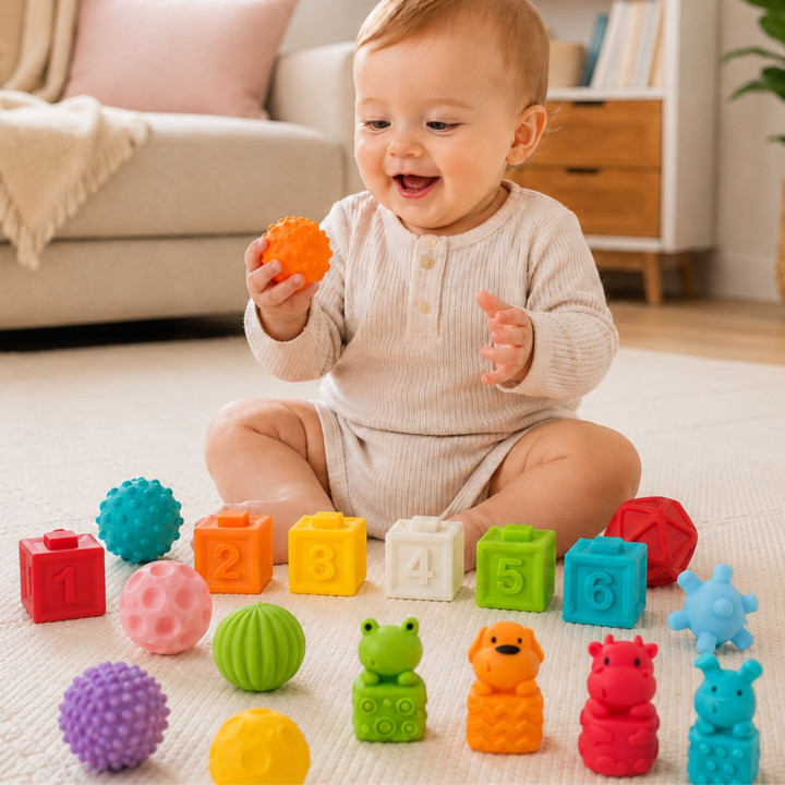 WOOPIE BABY Sensory Puzzles Squeeze Puzzle Sound Learning to Count 20 