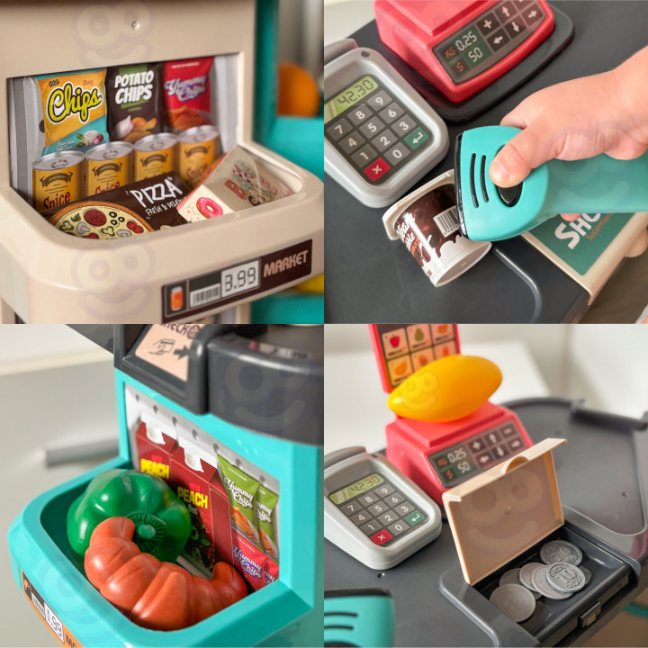 WOOPIE Sklep Supermarket i Wózek Koszyk Sklepowy Kasa Waga Skaner 47 a