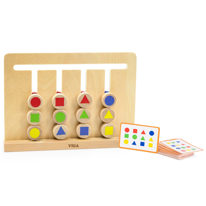 VIGA Gra Logiczna Odwzoruj Kolory i Figury Sorter Montessori