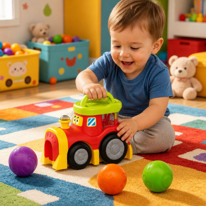 WOOPIE BABY Interaktywny Pociąg z Wyskakującymi Piłeczkami