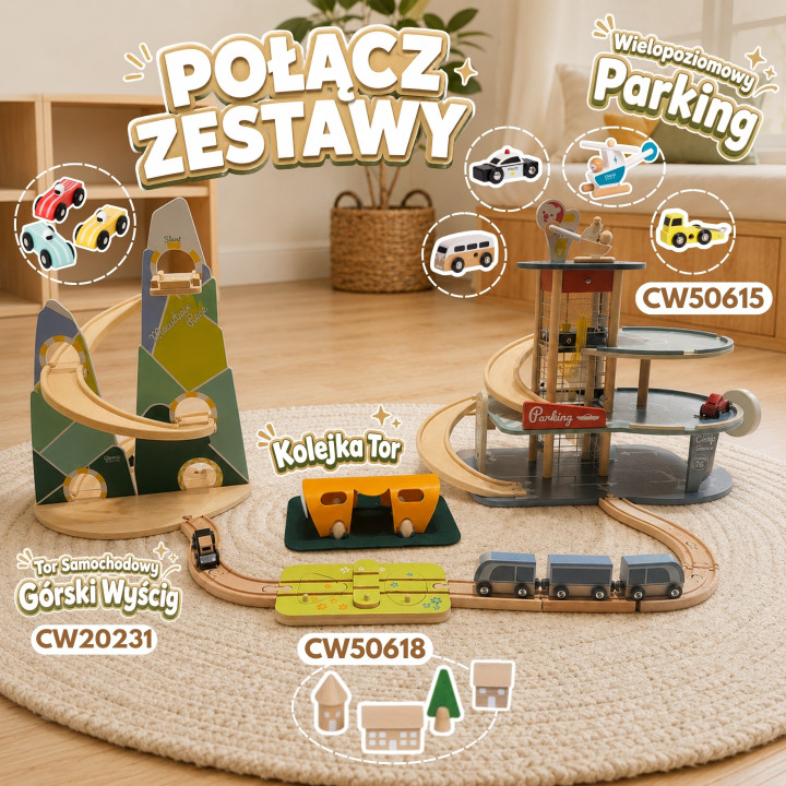 CLASSIC WORLD Drewniany Tor Samochodowy "Górski Wyścig"