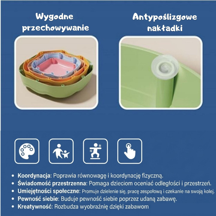 WOOPIE Kamienie Sensoryczne do Balansowania 5 el.