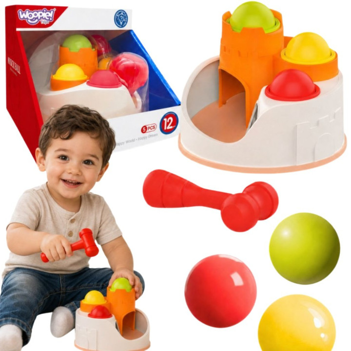 WOOPIE BABY Wbijak Przebijanka Zamek Kule Młotek Zabawka Edukacyjna 12