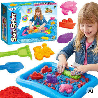 WOOPIE Magiczny Piasek Kinetyczny Zestaw Basen Foremki 3+
