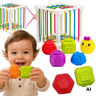 WOOPIE BABY Elastyczna Kostka Sensoryczna Sorter dla Dzieci Zwierzątka