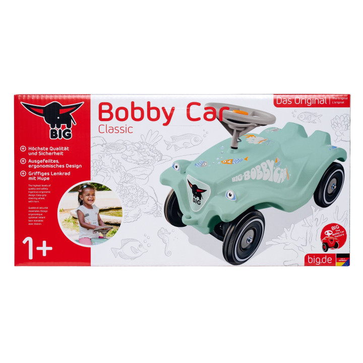 BIG Jeździk Bobby Car Classic Miętowy Auto Popychacz Ocean Klakson 12m