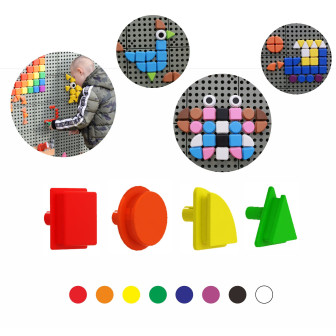 MASTERKIDZ Geometryczne Elementy 8 Kolorów 256 szt Akcesoria do tablic