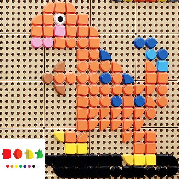 MASTERKIDZ Geometryczne Elementy 8 Kolorów 256 szt Akcesoria do tablic