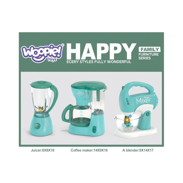 WOOPIE Zestaw AGD dla Dzieci 3w1 Mikser Blender Robot Kuchenny