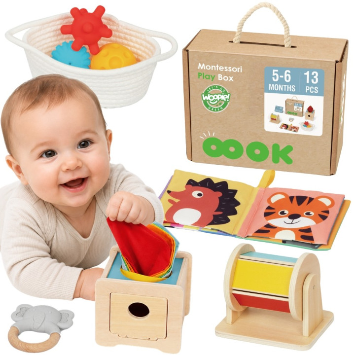 WOOPIE GREEN Box Pudełko XXL Montessori Edukacyjne 6w1 Sensoryczne 5-6