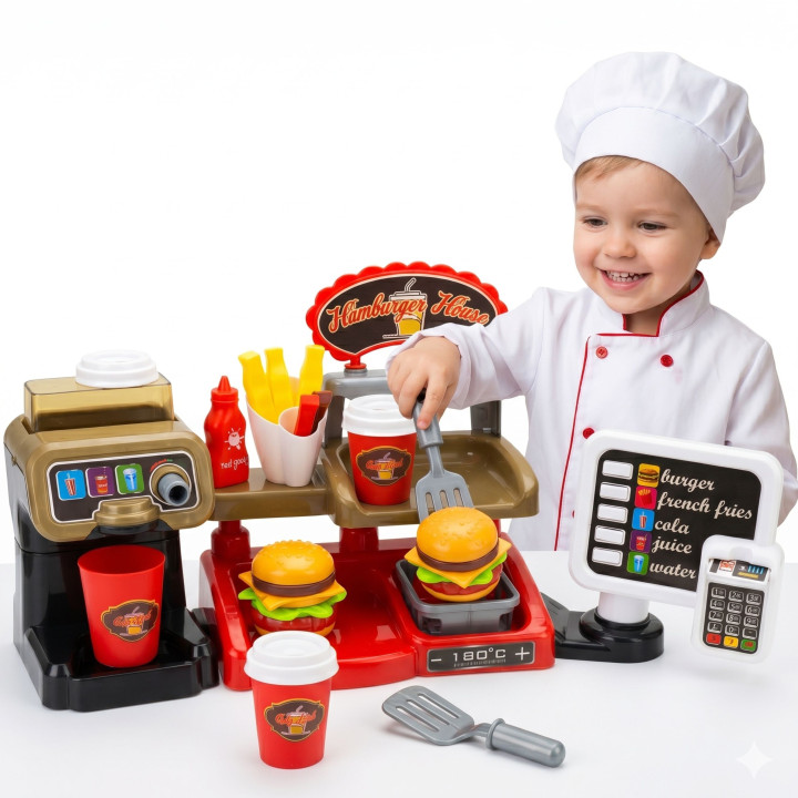 WOOPIE Fast Food XXL Sklep Restauracja Kasa + Dystrybutor Napojów