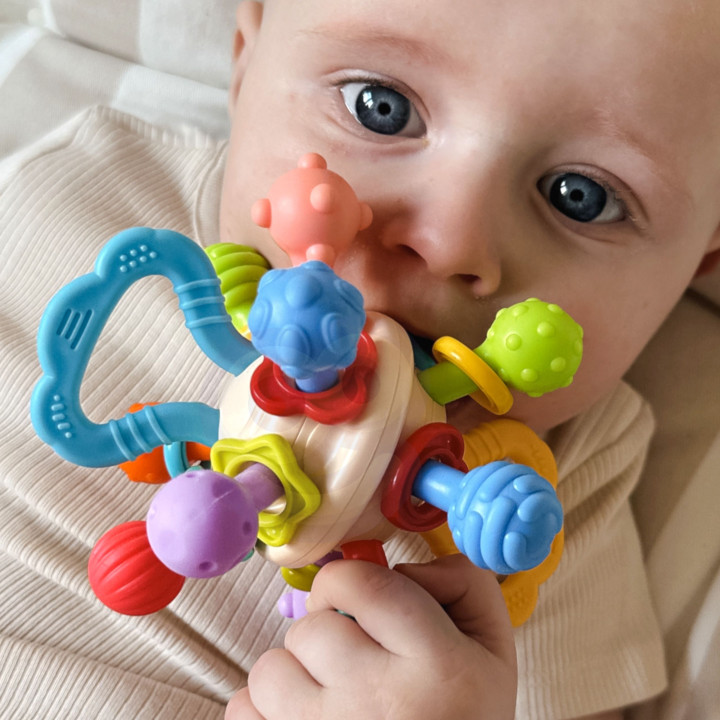 WOOPIE BABY Miękka Grzechotka 2w1 Gryzak Zabawka Sensoryczna dla Niemo