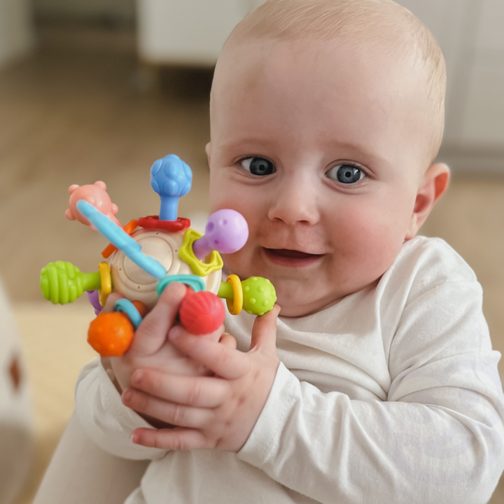 WOOPIE BABY Miękka Grzechotka 2w1 Gryzak Zabawka Sensoryczna dla Niemo