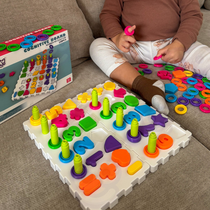 WOOPIE Układanka Montessori Sorter Trening Mózgu Literki Cyferki 139 e