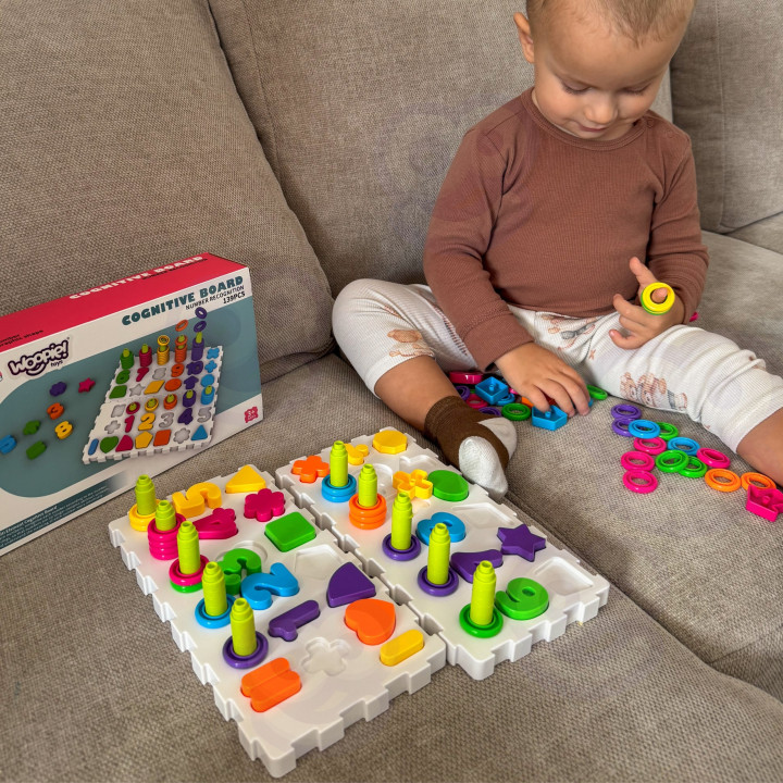 WOOPIE Układanka Montessori Sorter Trening Mózgu Literki Cyferki 139 e