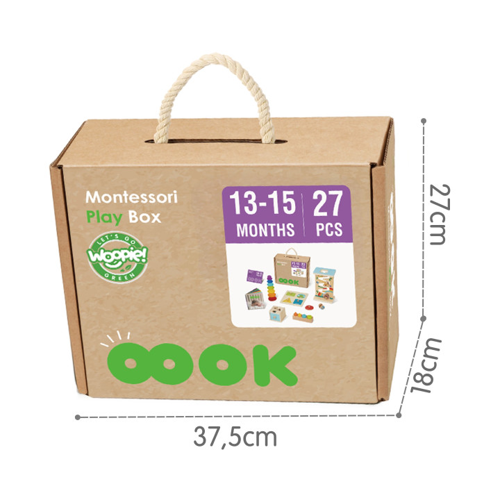 WOOPIE GREEN Pudełko Box 6w1 13-15m Montessori Edukacyjne Sensoryczne 