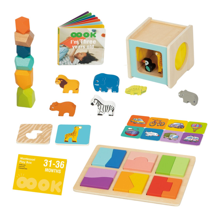 WOOPIE GREEN Box Pudełko XXL Montessori Edukacyjne 7w1 Sensoryczne 31-